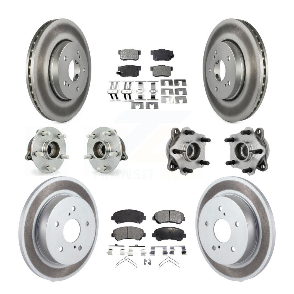 Front Rear Hub Bearing Coated Brake Rotor Pad Kit (10Pc) For 2010-2013 Suzuki Kizashi AWD KBB-132045