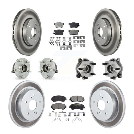 Front Rear Hub Bearing Coated Brake Rotor Pad Kit (10Pc) For 2010-2013 Suzuki Kizashi AWD KBB-132045