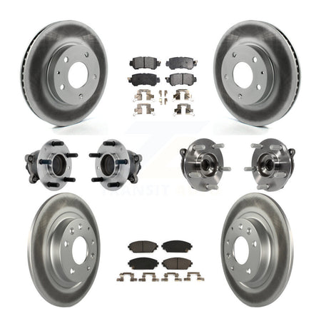 Front Rear Hub Bearing Coated Brake Rotor And Pad Kit (10Pc) For 2016-2018 Mazda CX-3 FWD KBB-132046