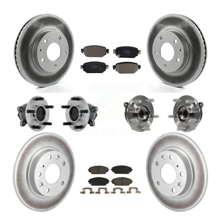 Front Rear Hub Bearing Coated Brake Rotor And Pad Kit (10Pc) For 2019-2021 Mazda CX-3 FWD KBB-132047