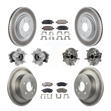Front Rear Hub Bearing Coated Disc Brake Rotor And Ceramic Pad Kit (10Pc) For Nissan Juke KBB-132048