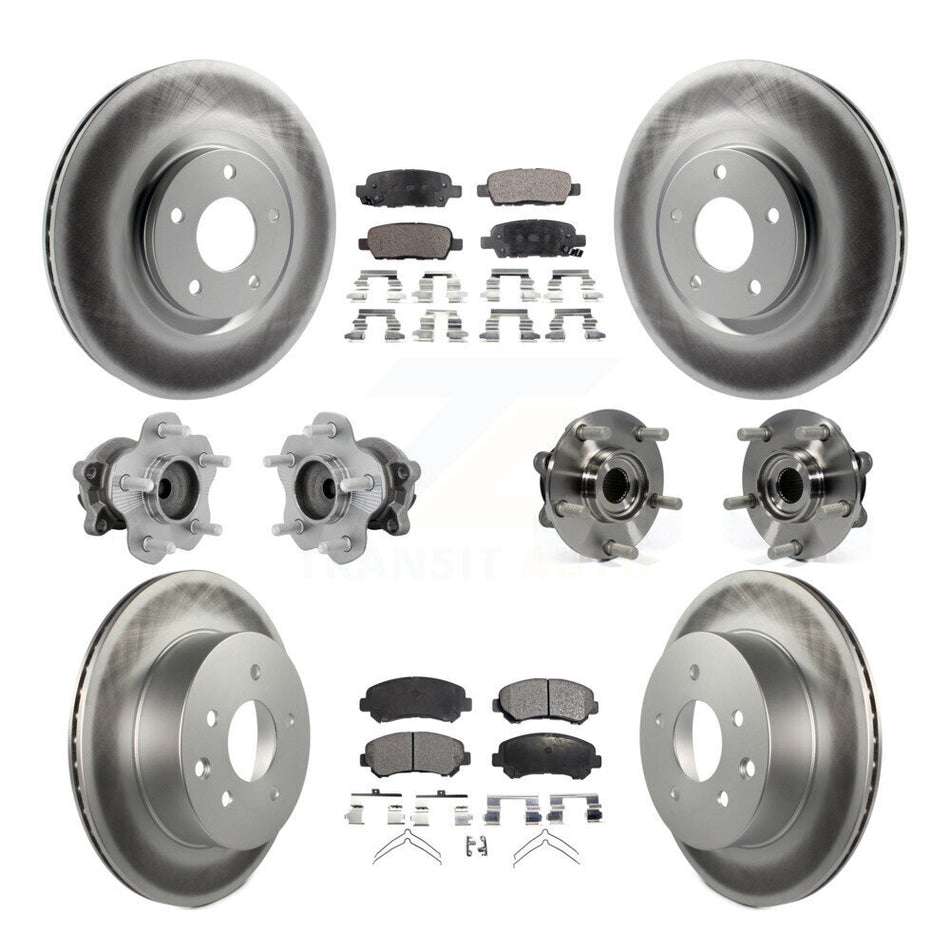 Front Rear Hub Bearing Coat Brake Rotor Pads Kit (10Pc) For Nissan Juke Nismo RS with FWD KBB-132049