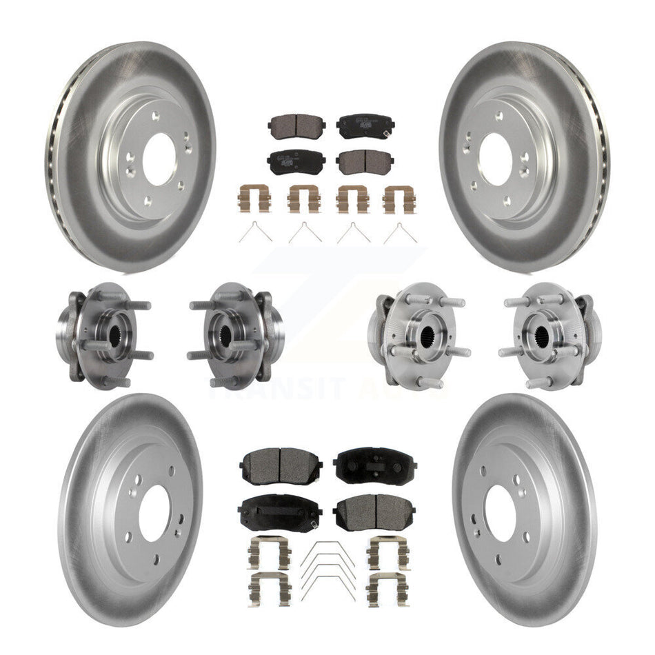 Front Rear Hub Bearing Coated Disc Brake Rotor Pad Kit (10Pc) For Hyundai Kona Kia Seltos KBB-132058