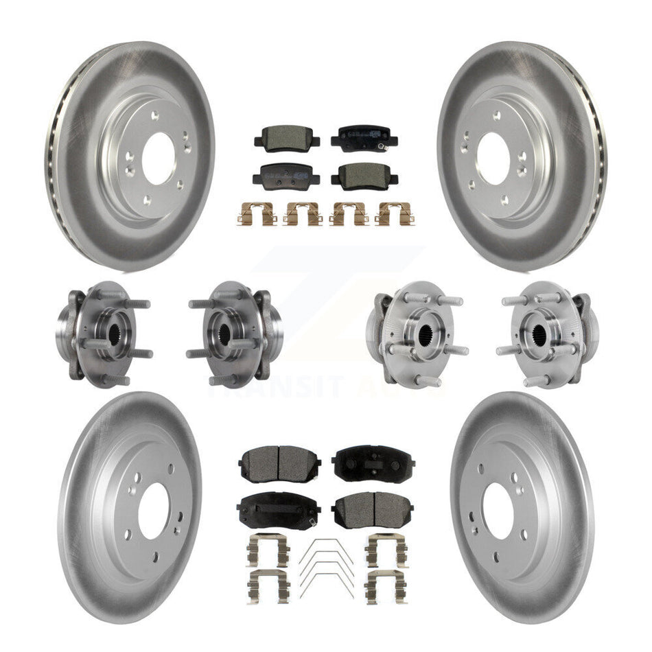 Front Rear Hub Bearing Coated Disc Brake Rotor And Ceramic Pads Kit (10Pc) For Kia Seltos KBB-132065