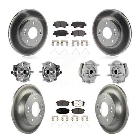 Front Rear Hub Bearing Coat Brake Rotor Pads Kit (10Pc) For 22 Hyundai Kona FWD with 2.0L KBB-132069