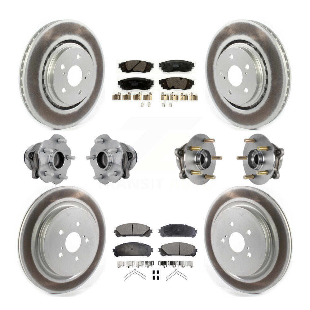 Front Rear Hub Bearing Coat Brake Rotor Pads Kit (10Pc) For Lexus RX350 RX350L RX450h FWD KBB-132073