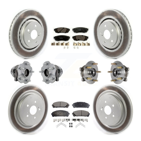 Front Rear Hub Bearing Coat Brake Rotor Pads Kit (10Pc) For Lexus RX350 RX350L RX450h FWD KBB-132073