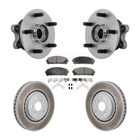 Front Hub Bearing Assembly Coated Disc Brake Rotor & Pads Kit For 2021-2023 Toyota Sienna KBB-132078