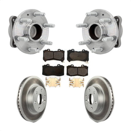Front Hub Bearing Assembly Coat Brake Rotor Pad Kit For Chevrolet Colorado GMC Canyon RWD KBB-132080