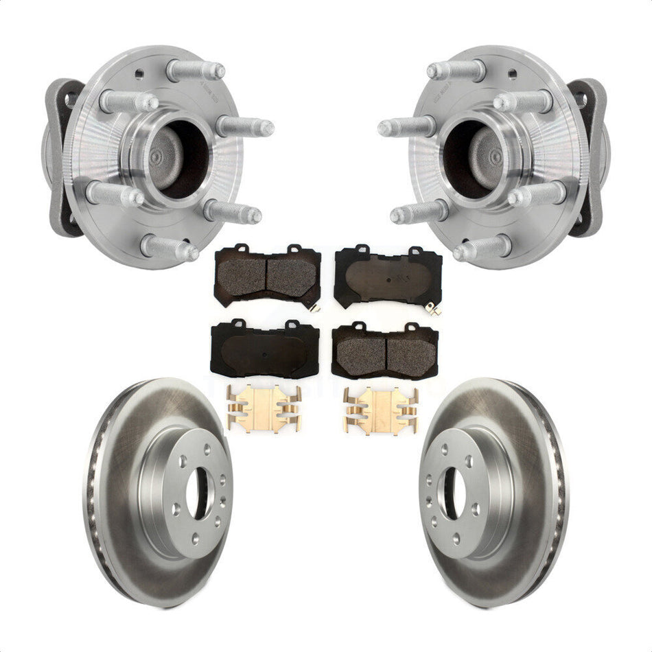 Front Hub Bearing Assembly Coat Brake Rotor Pad Kit For Chevrolet Colorado GMC Canyon RWD KBB-132080