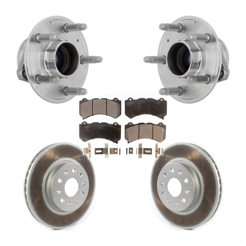 Front Hub Bearing Assembly Coated Disc Brake Rotor And Pad Kit For Chevrolet Camaro LT LS KBB-132086