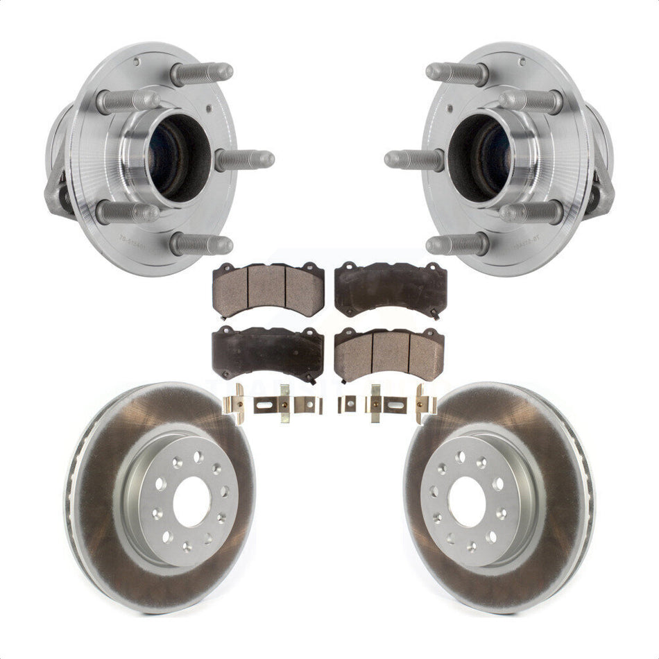 Front Hub Bearing Assembly Coated Disc Brake Rotor And Pad Kit For Chevrolet Camaro LT LS KBB-132086
