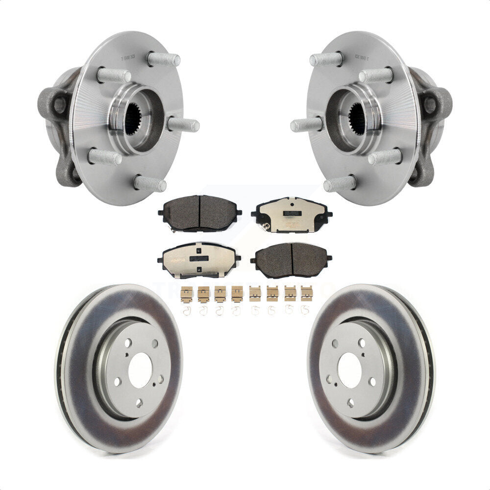 Front Hub Bearing Assembly Coated Disc Brake Rotors And Ceramic Pads Kit For Toyota C-HR KBB-132088