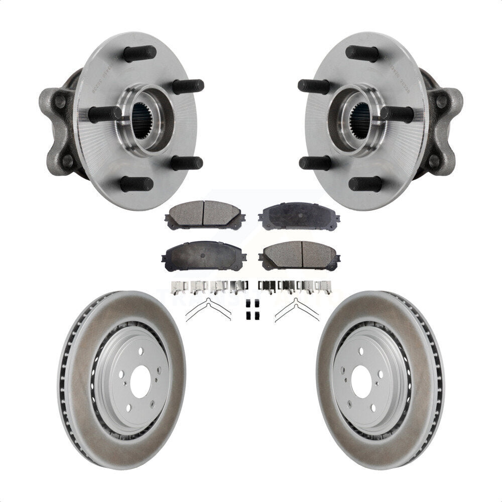Front Hub Bearing Assembly Coated Brake Rotor And Pad Kit For 2020-2022 Toyota Highlander KBB-132091