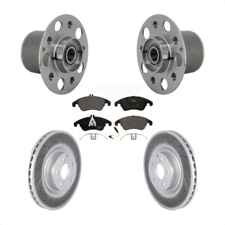 Front Hub Bearing Assembly Coated Disc Brake Rotor & Pads Kit For Mercedes-Benz E400 E550 KBB-132098