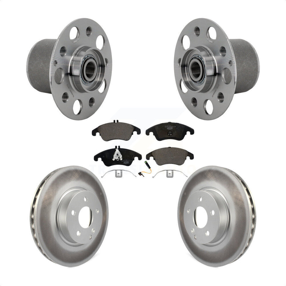 Front Hub Bearing Assembly Coated Brake Rotor & Pads Kit For Mercedes-Benz E350 E400 E250 KBB-132099