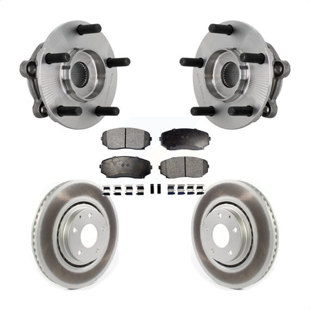 Front Hub Bearing Assembly Coated Disc Brake Rotors And Pads Kit For 2016-2023 Mazda CX-9 KBB-132102