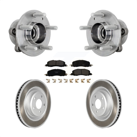 Front Hub Bearing Assembly Coat Brake Rotor Pad Kit For Ford Explorer Lincoln Aviator AWD KBB-132103