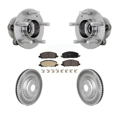 Front Hub Bearing Coated Brake Rotor And Pad Kit For Ford Explorer Lincoln Aviator Police KBB-132104