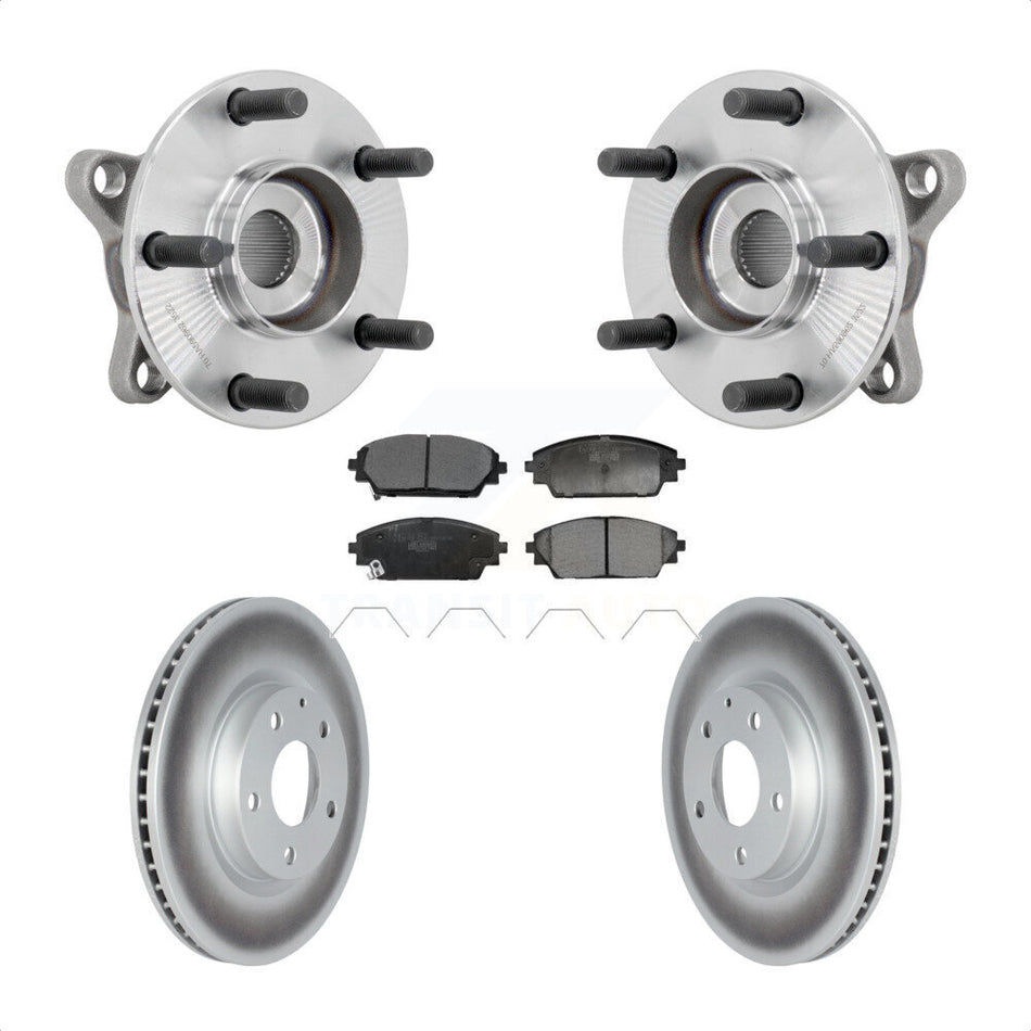 Front Hub Bearing Assembly Coated Disc Brake Rotor And Pads Kit For 2020-2022 Mazda CX-30 KBB-132107