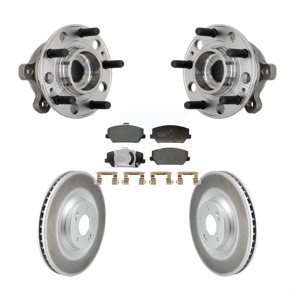 Front Hub Bearing Assembly Coated Disc Brake Rotors And Pads Kit For Hyundai Veloster N KBB-132113