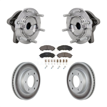 Front Hub Bearing Assembly Coated Disc Brake Rotor Pads Kit For 2019-2023 Ford Ranger 4WD KBB-132115