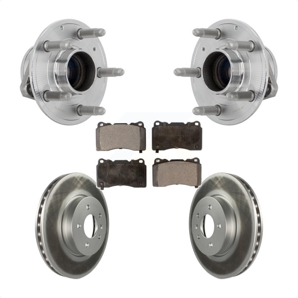 Front Hub Bearing Assembly Coated Disc Brake Rotors And Ceramic Pads Kit For Cadillac ATS KBB-132120