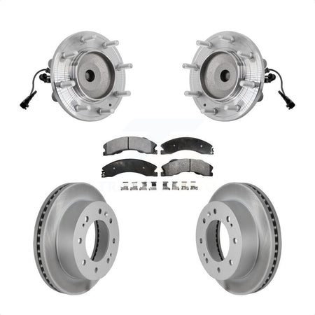 Front Hub Bearing Coat Brake Rotor Pad Kit For GMC Sierra 3500 HD Chevrolet Silverado RWD KBB-132125