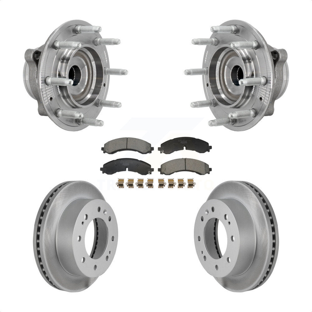 Front Hub Bearing Coat Brake Rotor Pad Kit For GMC Chevrolet Silverado 2500 HD Sierra 4WD KBB-132127