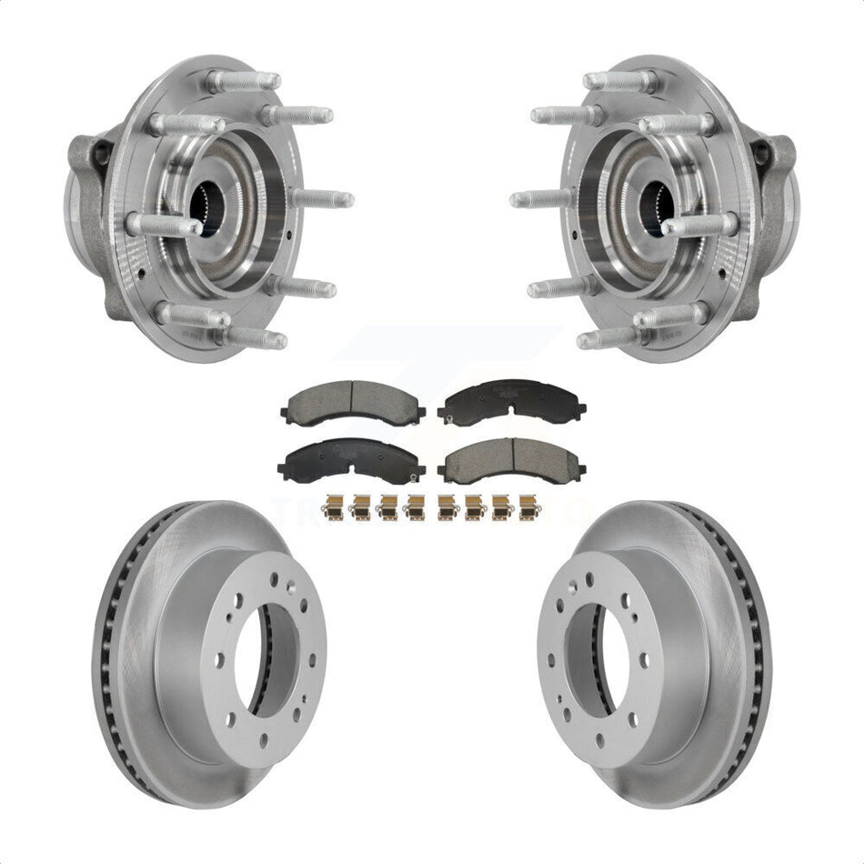 Front Hub Bearing Coat Brake Rotor Pad Kit For GMC Chevrolet Silverado 2500 HD Sierra 4WD KBB-132127