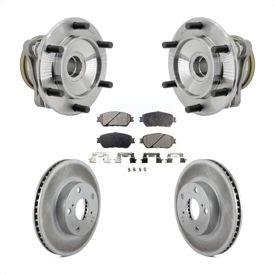 Front Hub Bearing Coat Brake Rotor Pads Kit For 2005-2015 Toyota Tacoma With 5 Lug Wheels KBB-132131