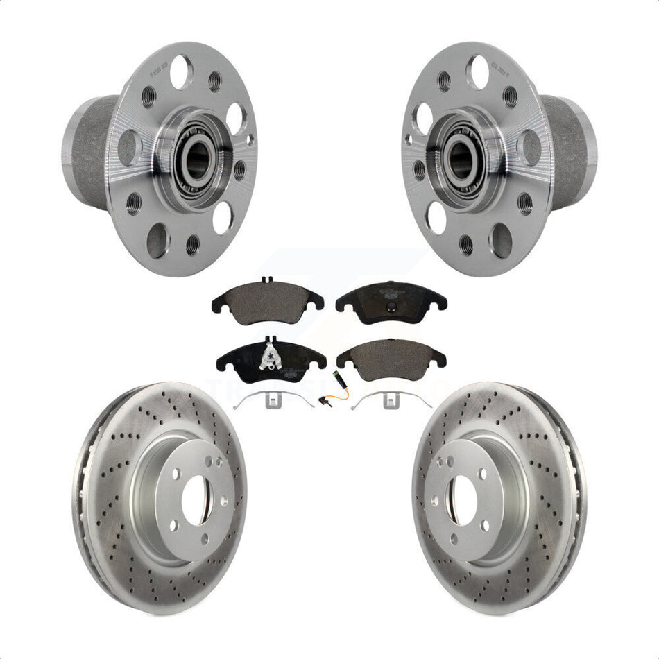 Front Hub Bearing Coated Disc Brake Rotor Pad Kit For Mercedes-Benz C300 E350 C350 SLC300 KBB-132138