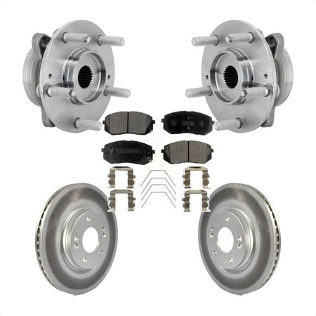 Front Hub Bearing Assembly Coated Disc Brake Rotor & Pads Kit For Hyundai Kona Kia Seltos KBB-132140