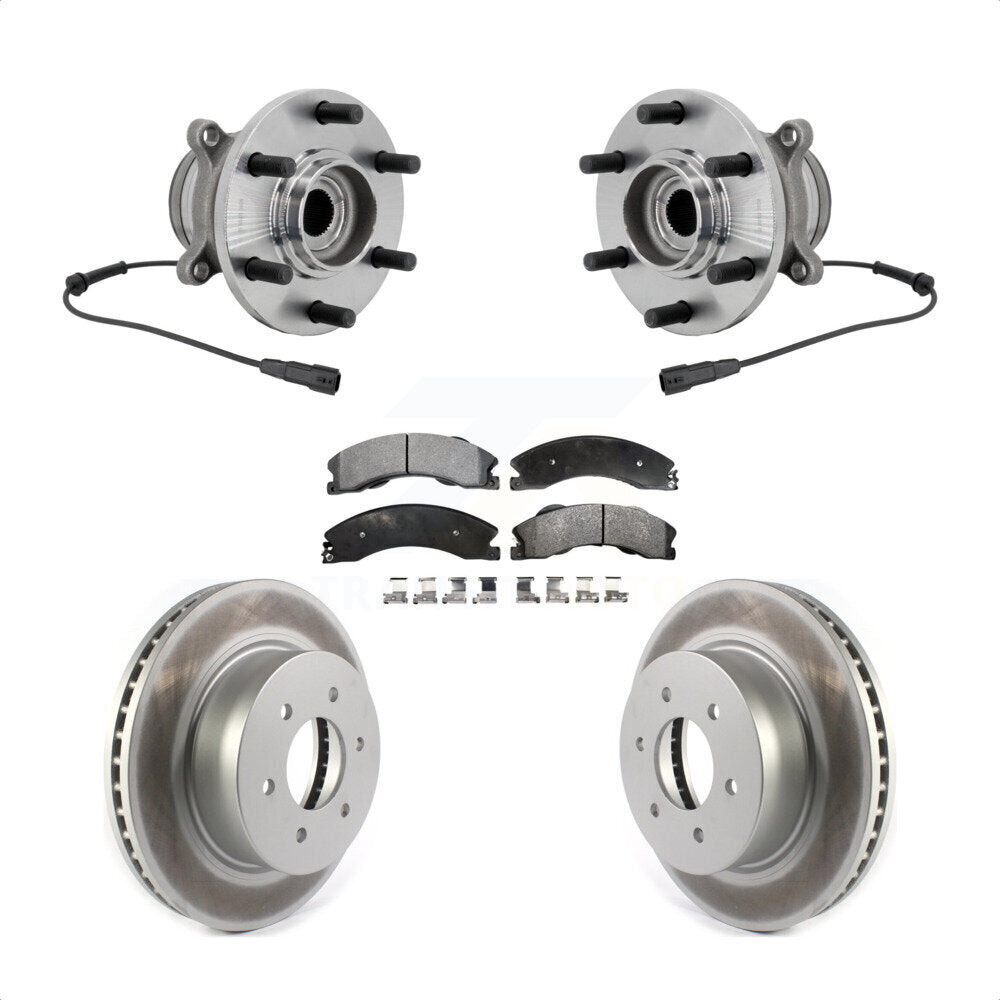Front Hub Bearing Assembly Coated Disc Brake Rotors And Pads Kit For Nissan TITAN XD KBB-132143