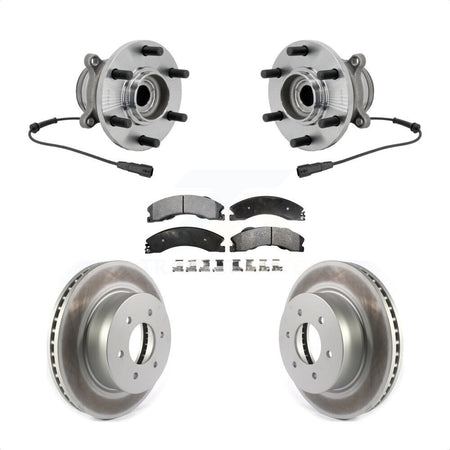Front Hub Bearing Assembly Coated Disc Brake Rotors And Pads Kit For Nissan TITAN XD KBB-132143