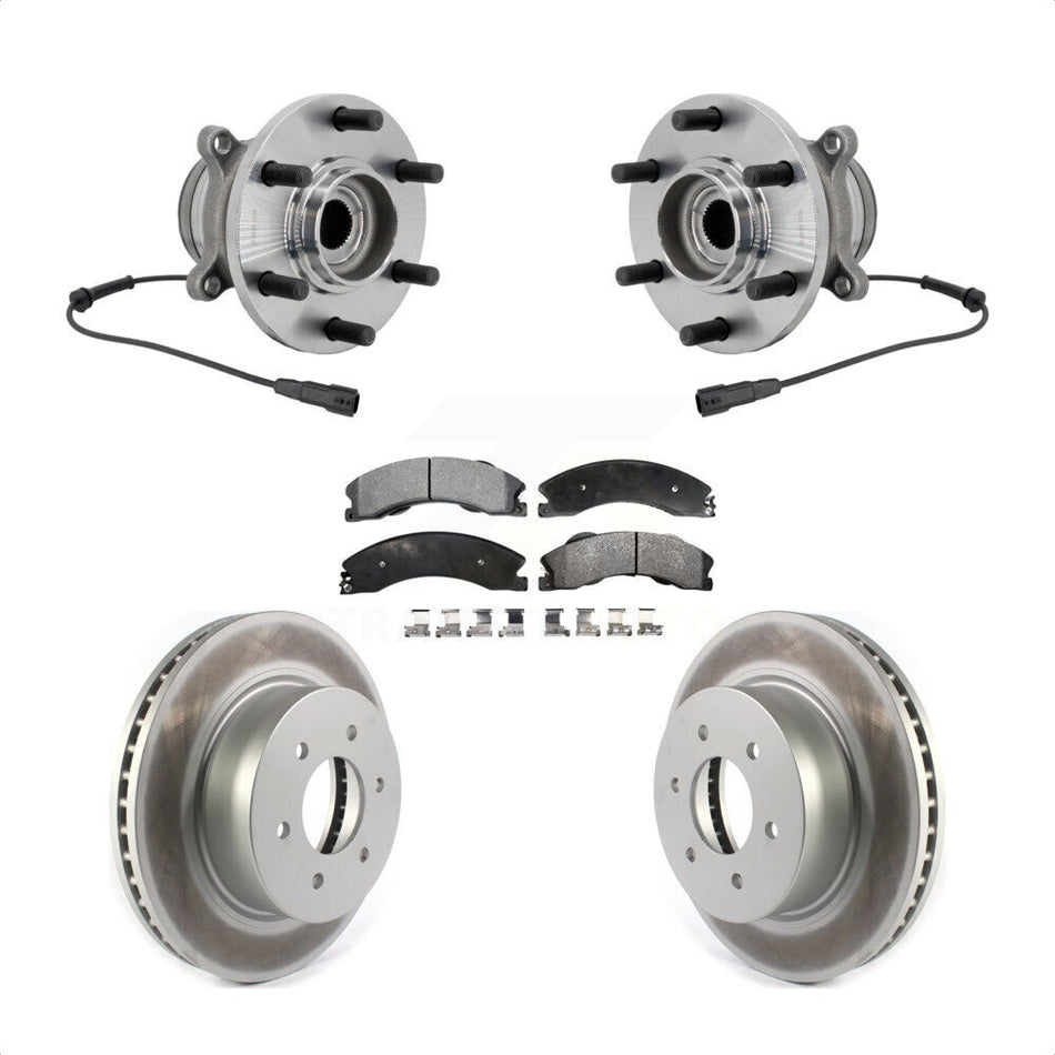 Front Hub Bearing Assembly Coated Disc Brake Rotors And Pads Kit For Nissan TITAN XD KBB-132143
