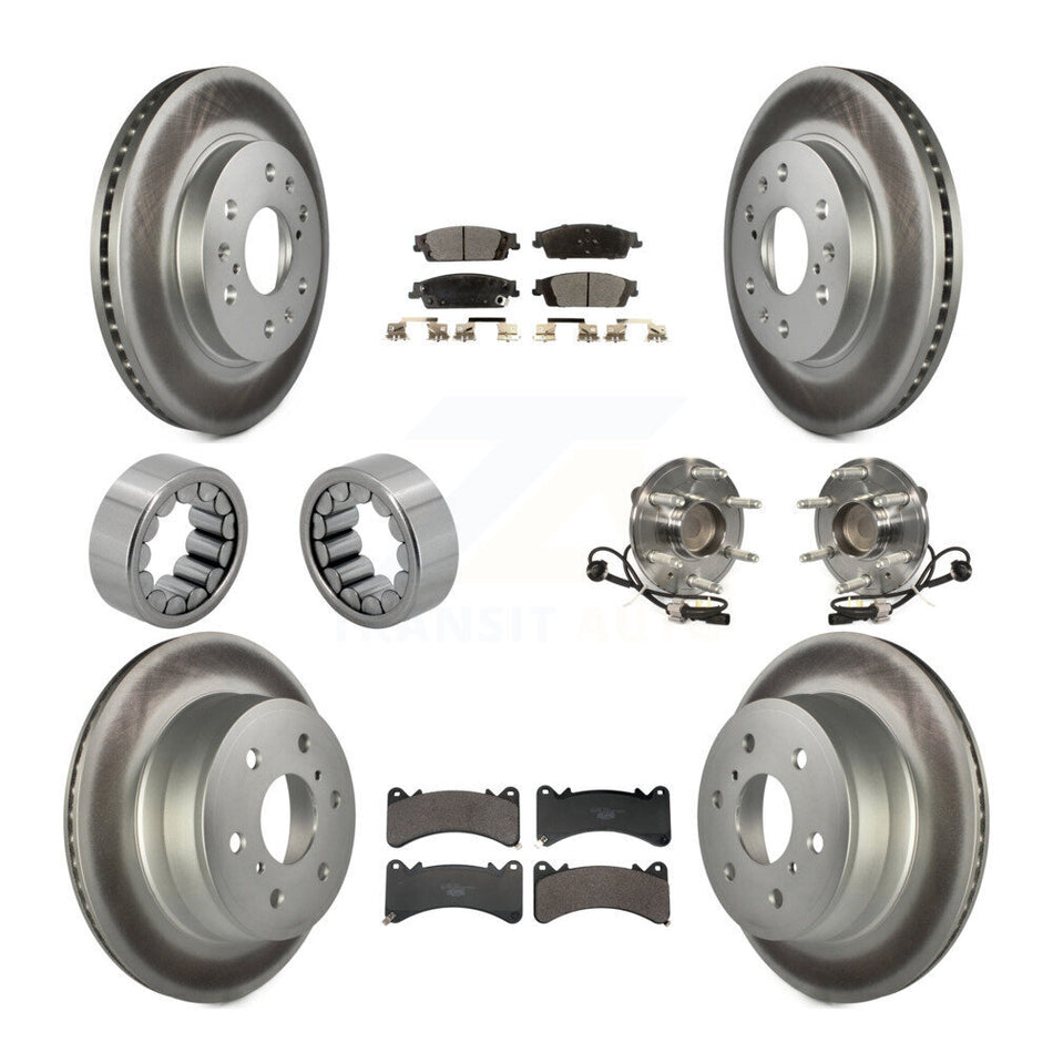Front Rear Hub Bearing Coat Brake Rotor Pads Shoe Kit (10Pc) For GMC Sierra 1500 Yukon XL KBB-132146