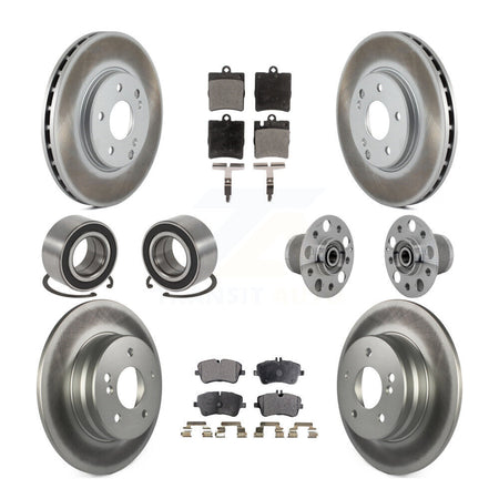 Front Rear Hub Bearing Coated Brake Rotor Pads Shoe Kit (10Pc) For Mercedes-Benz C350 RWD KBB-132148