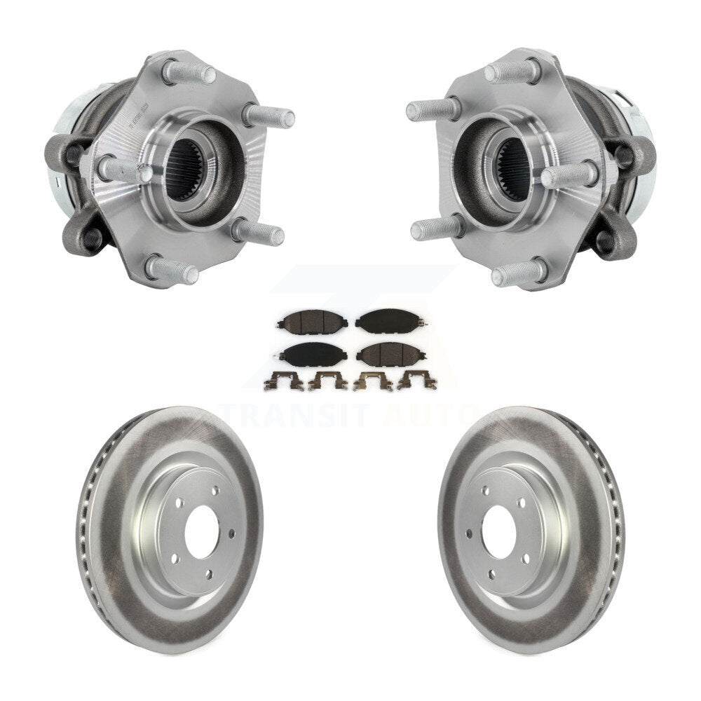 Front Hub Bearing Assembly Coated Disc Brake Rotor And Ceramic Pads Kit For Nissan Murano KBB-132150