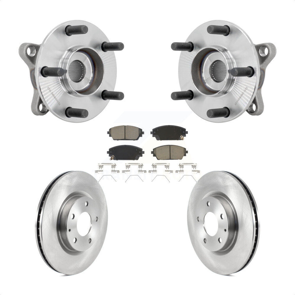 Front Hub Bearing Brake Rotor & Pad Kit For 21-22 Mazda 3 Vehicles Manufactured In Mexico KBB-132155