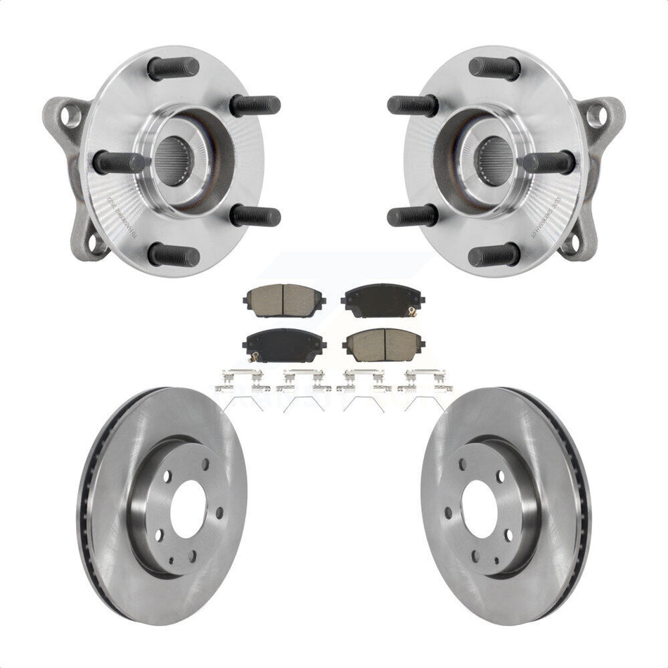 Front Hub Bearing Brake Rotor & Pad Kit For 21-22 Mazda 3 Vehicles Manufactured In Mexico KBB-132156
