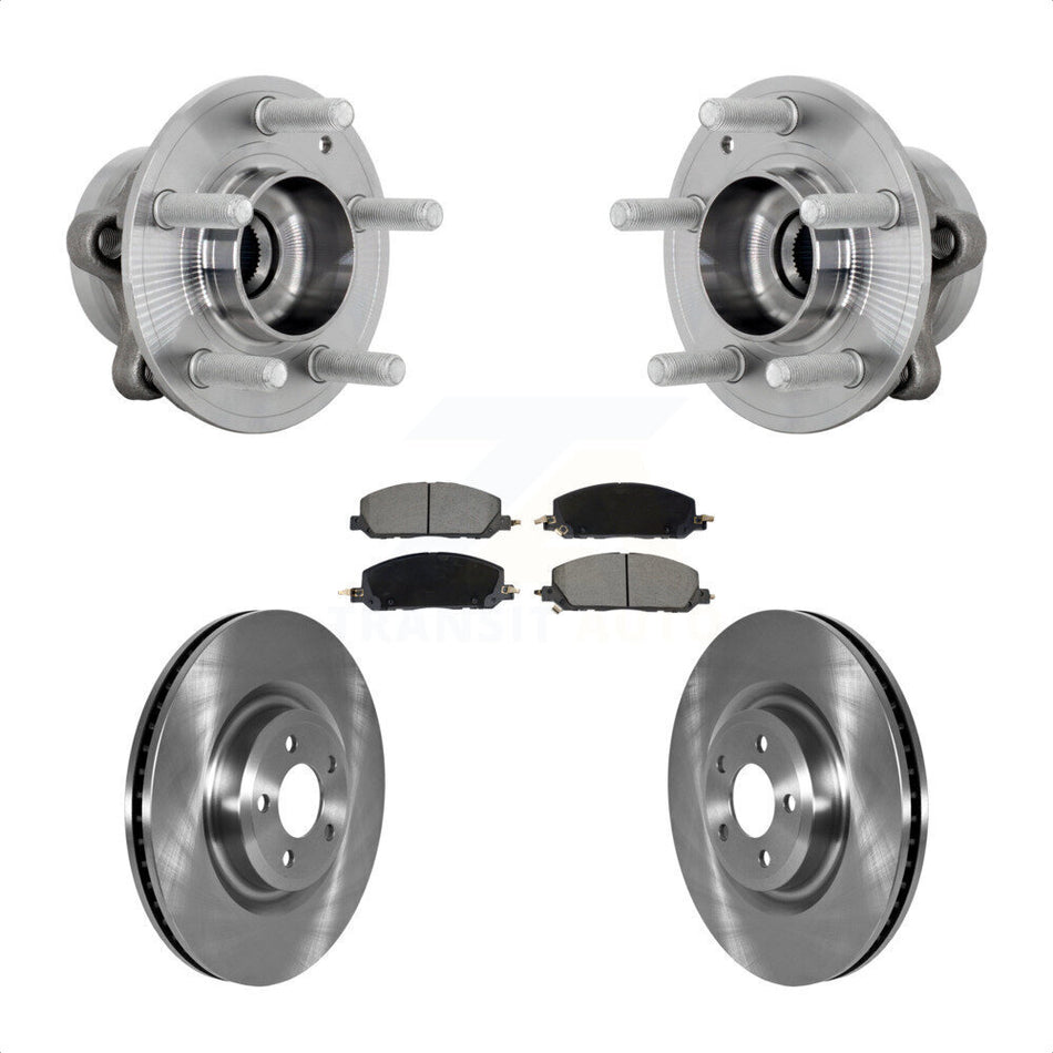 Front Hub Bearing Brake Rotor & Pads Kit For Ford Explorer Lincoln Aviator Police Utility KBB-132162
