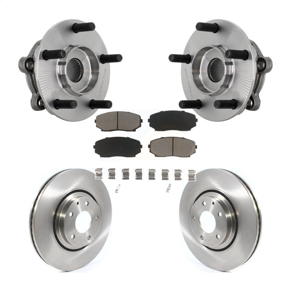 Front Hub Bearing Assembly Disc Brake Rotor And Ceramic Pads Kit For 2016-2023 Mazda CX-9 KBB-132165