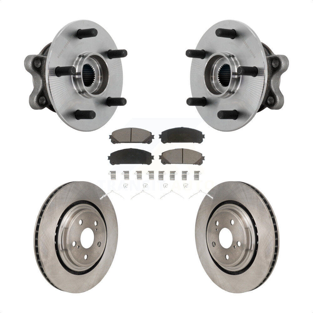 Front Hub Bearing Assembly Disc Brake Rotors And Pads Kit For 2020-2022 Toyota Highlander KBB-132166