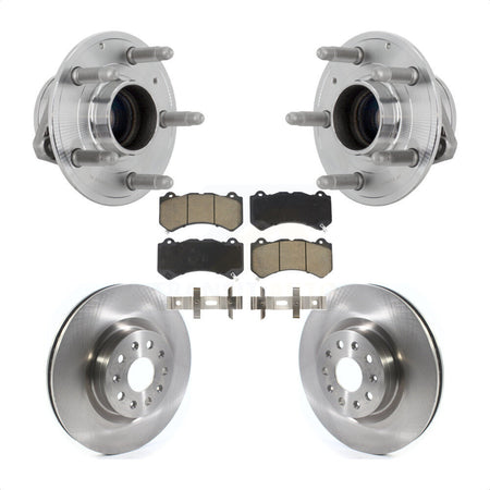 Front Hub Bearing Brake Rotor Pads Kit For 16 Cadillac CTS Vsport Premium with RWD KBB-132172