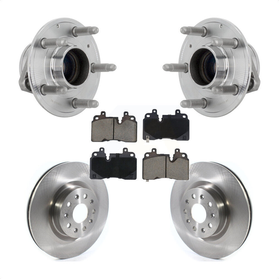 Front Hub Bearing Assembly Disc Brake Rotor And Ceramic Pad Kit For 2019 Cadillac CT6 RWD KBB-132176
