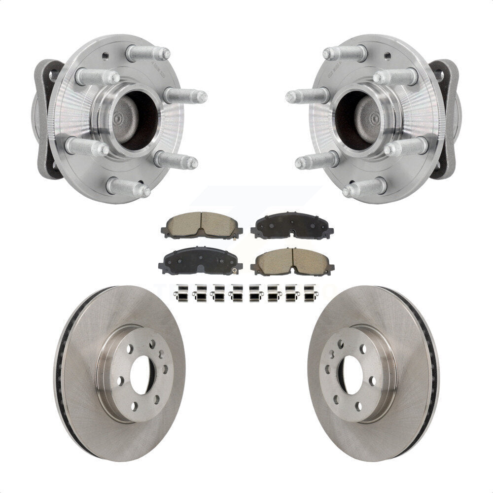 Front Hub Bearing Brake Rotor And Pad Kit For 2021-2022 Chevrolet Colorado GMC Canyon RWD KBB-132177