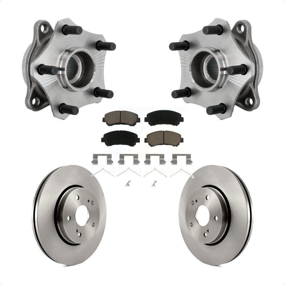 Front Hub Bearing Assembly Disc Brake Rotors And Pads Kit For 2010-2013 Suzuki Kizashi KBB-132179