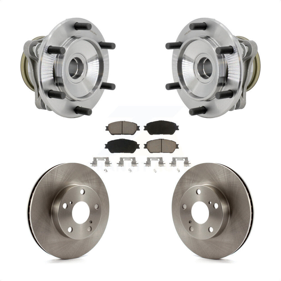 Front Hub Bearing Brake Rotor And Pad Kit For 2005-2015 Toyota Tacoma Pre Runner with RWD KBB-132183