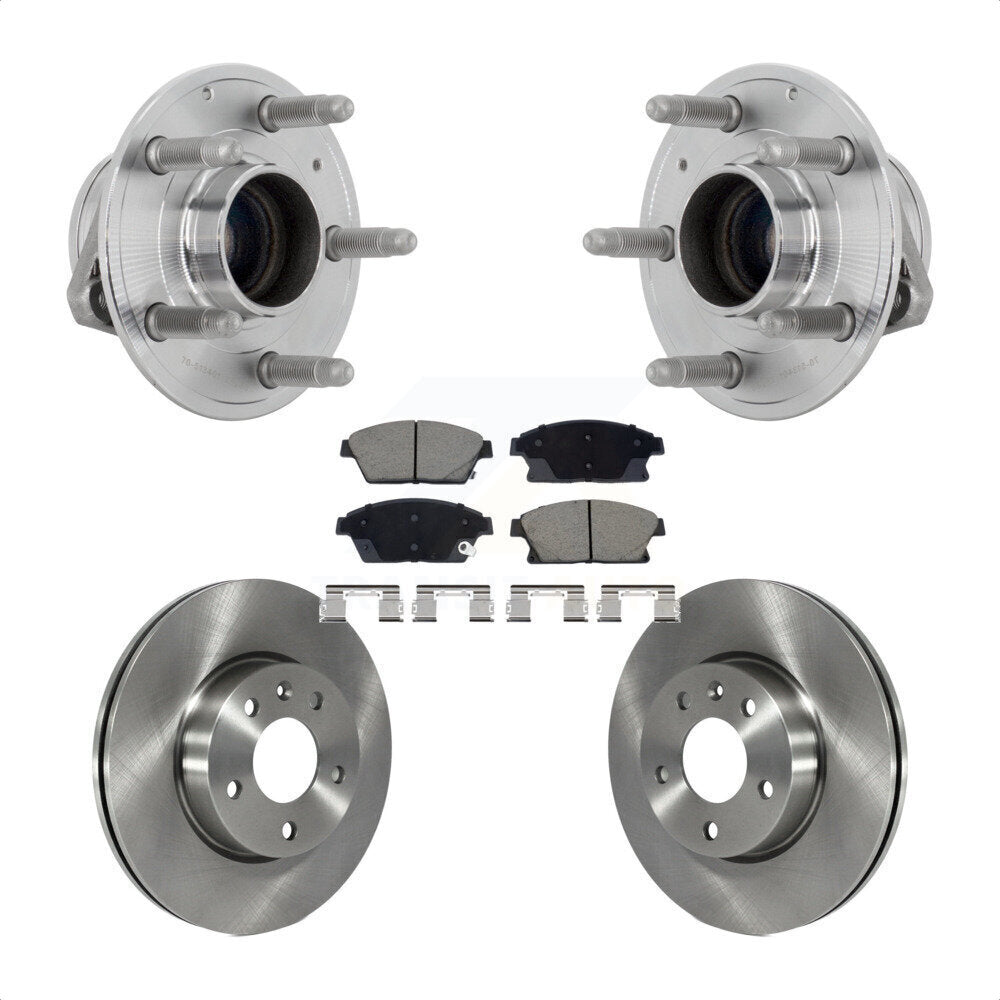 Front Hub Bearing Assembly Disc Brake Rotors And Ceramic Pads Kit For Cadillac ATS KBB-132189